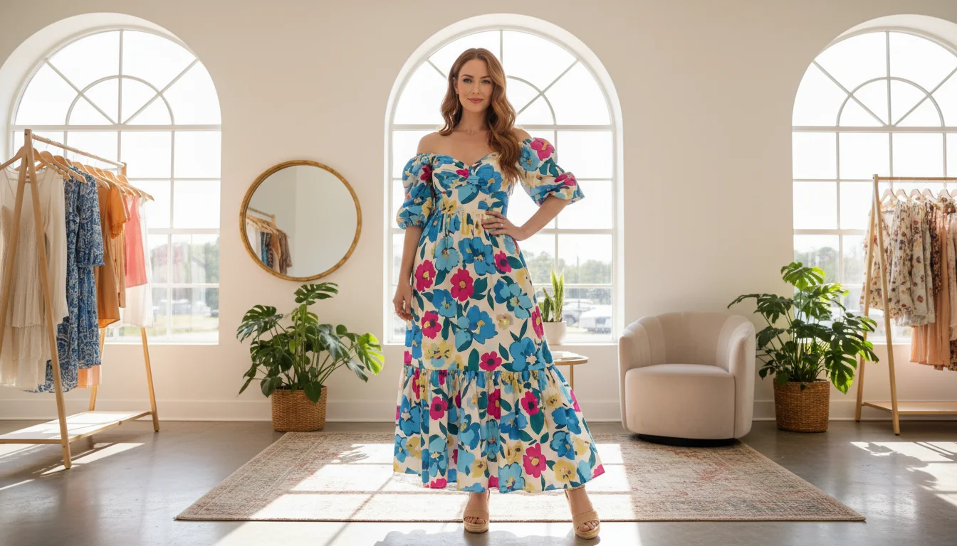 Virtual try-on result showing photorealistic outfit on person